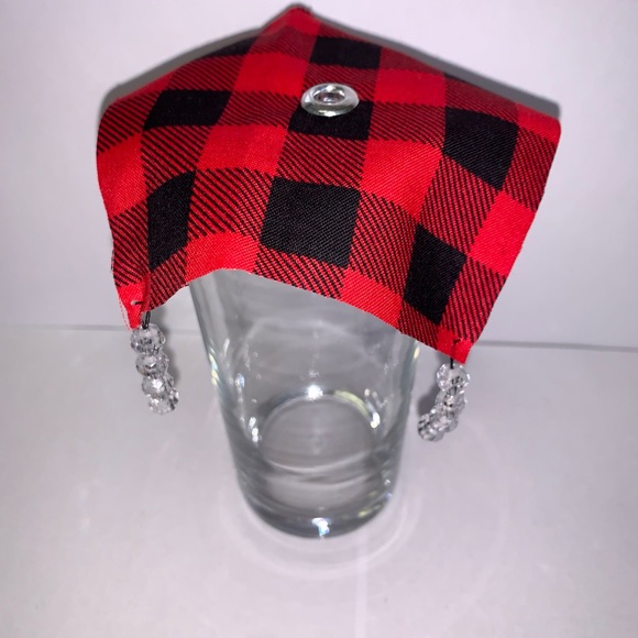 Red Buffalo Plaid Protective Drink Covers - Picture 1 of 3
